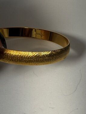 Monet Textured Gold Tone Bangle Bracelet